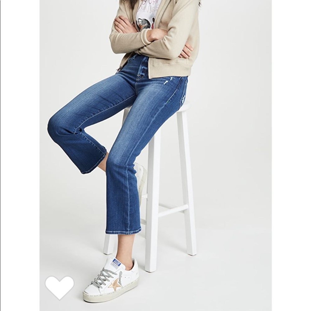 NEW • Frame • Le Cropped Mini Bootcut Jeans Rips - Picture 2 of 5